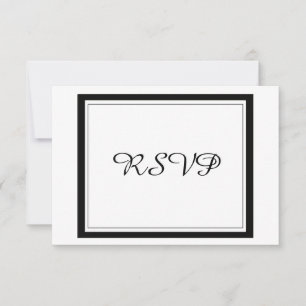 Respuesta de boda con borde negro elegante