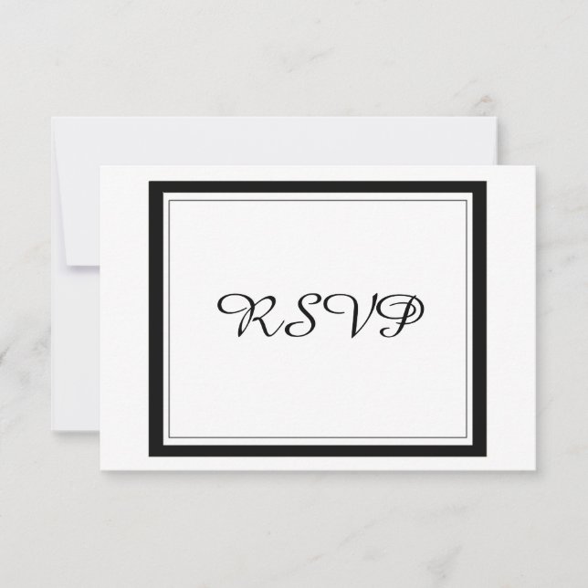 Respuesta de boda con borde negro elegante (Anverso)