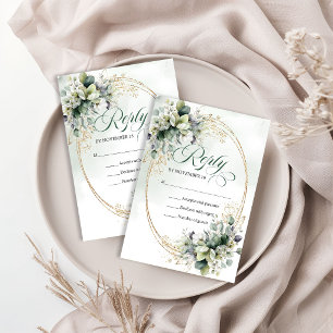 Respuesta de boda con follaje dorado y vegetación