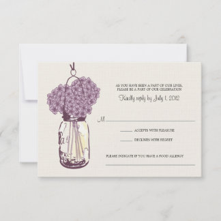 Respuesta de Boda con Hortensia y Frasco de Mason