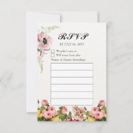 Respuesta de Boda con Patrón Floral Amarillo