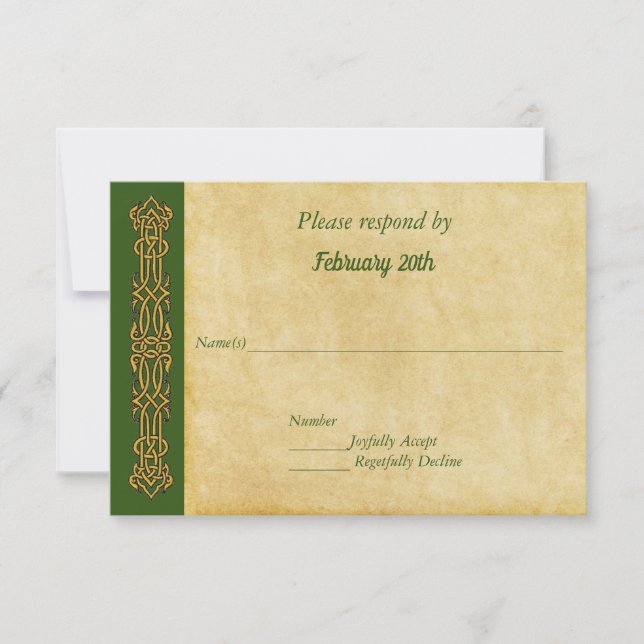 Respuesta de Boda con Tema Celta Irlandés (Anverso)