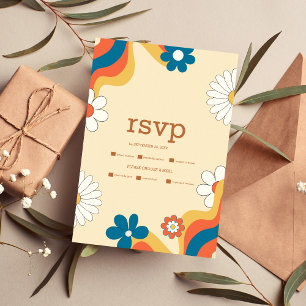 Respuesta de Boda con Tonos Suaves y Tema Retro Gr