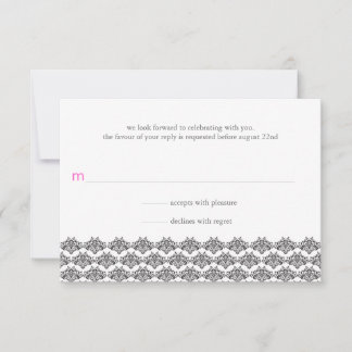 Respuesta de Boda Damask Simplicity Negro Rosa