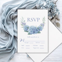 Respuesta de Boda de Acuarela Floral Hortensia Azu