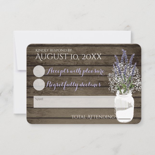 Respuesta de Boda de Aliento de Bebé y Lavanda (Anverso)