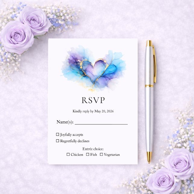 Respuesta de Boda de Corazón Abstracto Azul Púrpur (Subido por el creador)