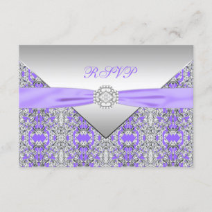 Respuesta de boda de encaje púrpura lavanda con di
