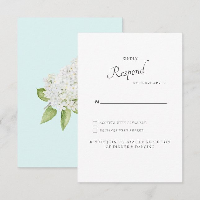 Respuesta de Boda de Espuma de Mar con Hortensias  (Anverso / Reverso)