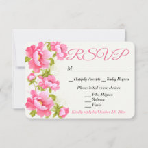 Respuesta de Boda de Flor de Peonía Acuarela Rosa
