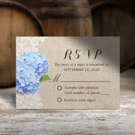 Respuesta de Boda de Hydrangea Azul Rústica con En