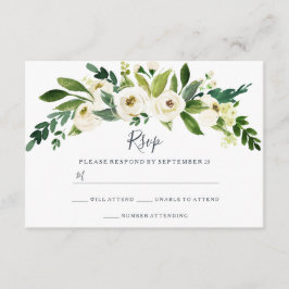 Respuesta de Boda de Jardín Floral Blanco Moderno