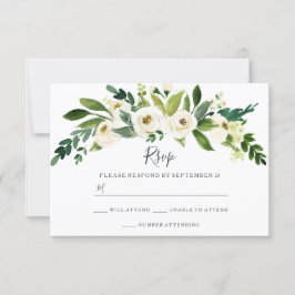Respuesta de Boda de Jardín Floral Blanco Moderno