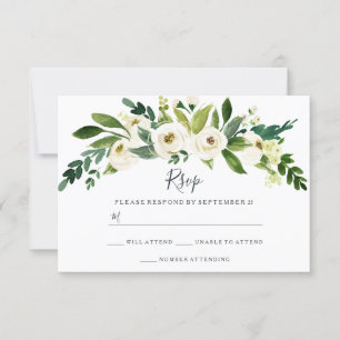 Respuesta de Boda de Jardín Floral Blanco Moderno