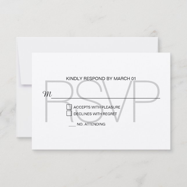 Respuesta de Boda de Kraft RSVP moderna (Anverso)