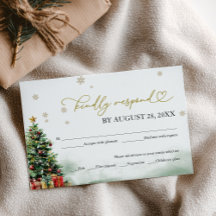Respuesta de Boda de Navidad con Opciones de Comid