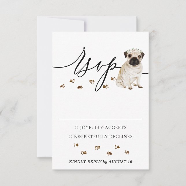 Respuesta de Boda de Perro Pug (Anverso)
