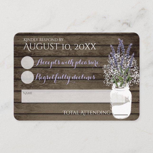 Respuesta de boda de Respiración de Bebé y Lavanda (Anverso)