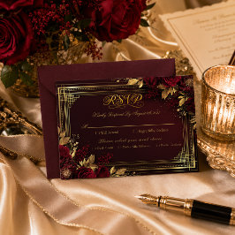 Respuesta de Boda de Rosa Dorada Burgundy de Lujo