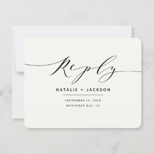 Respuesta de boda elegante en blanco y negro