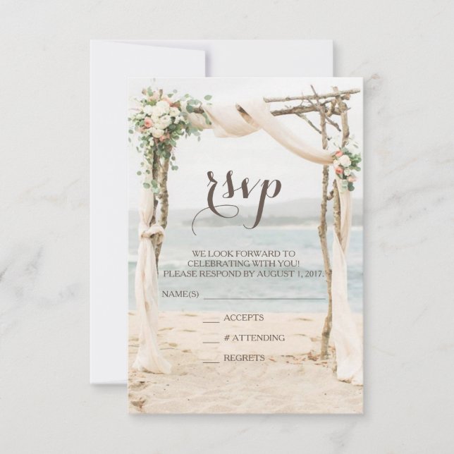 Respuesta de Boda en Beach Arbor (Anverso)
