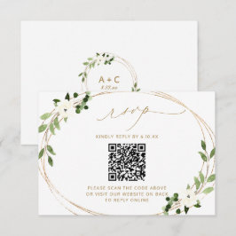 Respuesta de Boda en Línea con Código QR Greenery
