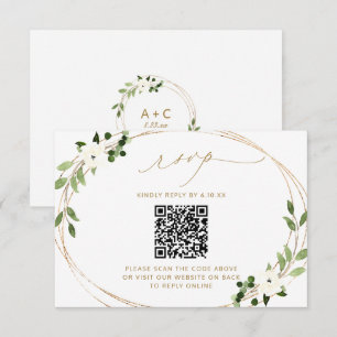 Respuesta de Boda en Línea con Código QR Greenery