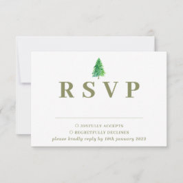 Respuesta de boda floral acuarela árbol del bosque