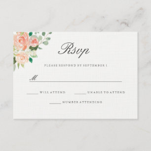 Respuesta de Boda Floral Acuarela con Rubor de Mel