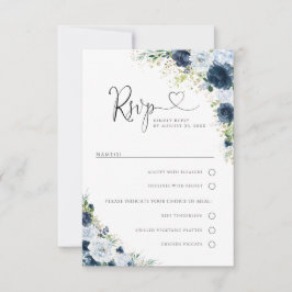 Respuesta de Boda Floral Azul Marítimo con Opción 