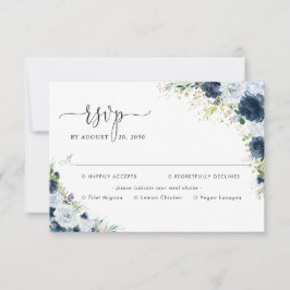 Respuesta de Boda Floral Azul Marítimo con Opción 