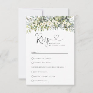 Respuesta de Boda Floral Blanca con Opción de Comi