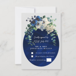 Respuesta de Boda Floral Botánico Azul Marino