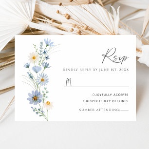 Respuesta de Boda Floral de Flor Silvestre Azul Po