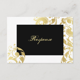 Respuesta de Boda floral de shimmer blanco y dorad
