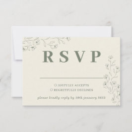 Respuesta de boda floral diminuta en beige marfil