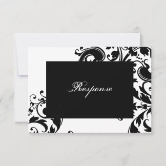 Respuesta de Boda floral negrita en negro y blanco