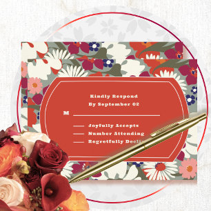 Respuesta de Boda Floral Otoñal Naranja Quemada Re