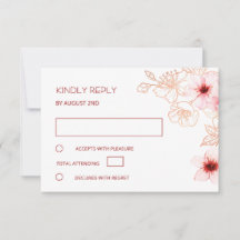 Respuesta de Boda Floral Rosa Dorado