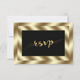 Respuesta de boda Glam Gold Foil y negro