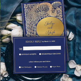 Respuesta de Boda India Blue Gold Peacock