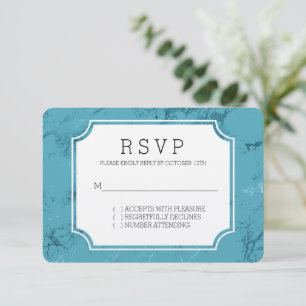 Respuesta de Boda Mármol Azul Aqua