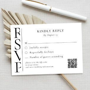 Respuesta de Boda Minimalista en Blanco y Negro
