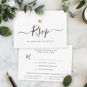 Respuesta de boda minimalista moderna + 4 opciones