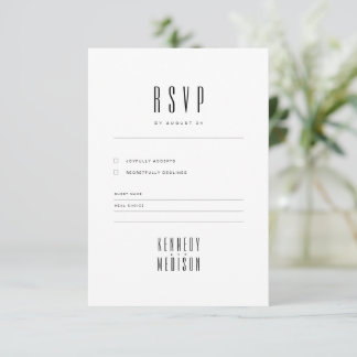 Respuesta de Boda Minimalista Moderna en Blanco y 