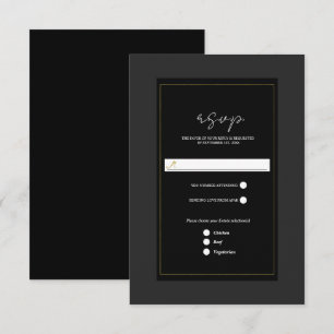 Respuesta de Boda Minimalista Moderna Gris Negro D