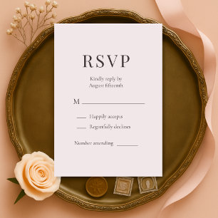 Respuesta de Boda Minimalista Rosa Polvo
