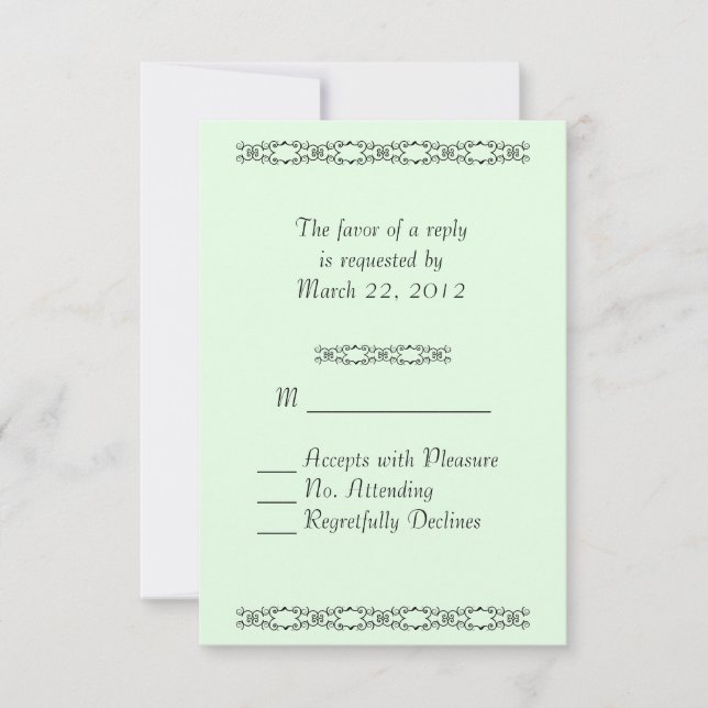 Respuesta de Boda Minty Simple (Anverso)