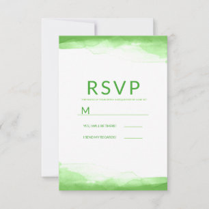 Respuesta de Boda Moderna Acuarela Verde Lima Bril