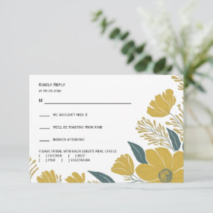 Respuesta de boda moderna floral amarilla Buttercu